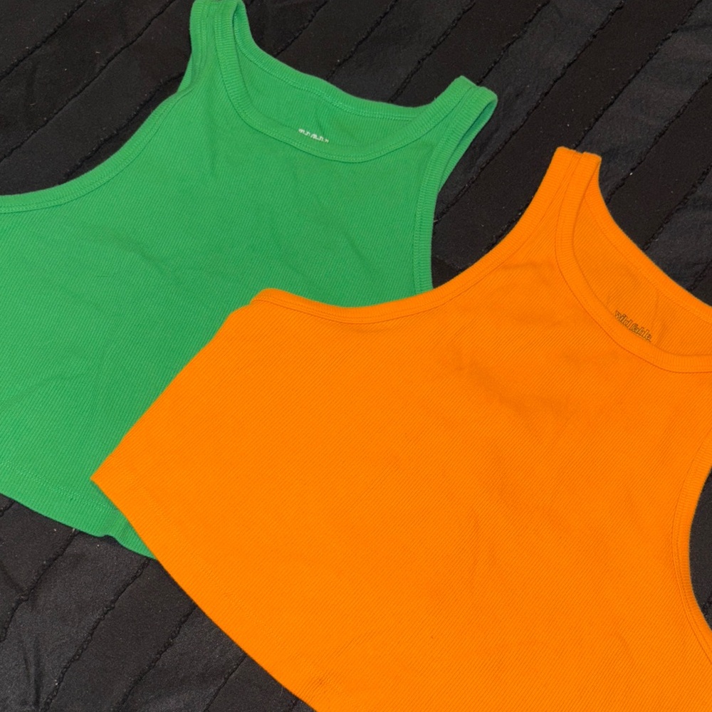 Wild Fable Tank Tops - Green and Orange